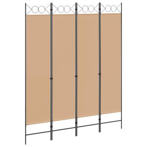 vidaXL Divis&oacute;ria de Quatro Pain&eacute;is Bege 160 x 200 cm Tecido