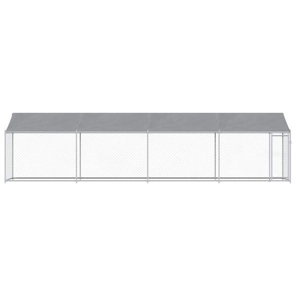 vidaXL Jaula para c&atilde;o com telhado/porta 8x2x2 m a&ccedil;o galvanizado cinza