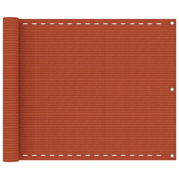 vidaXL Tela de varanda 75x300 cm PEAD laranja