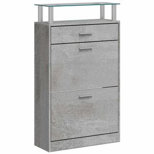 vidaXL Sapateira 63x24x104 cm derivados de madeira cinzento cimento