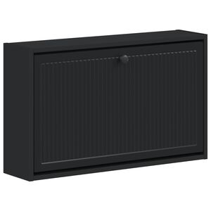vidaXL Arm&aacute;rio de Sapatos de Parede EDE 71 x 17 x 43 cm Preto