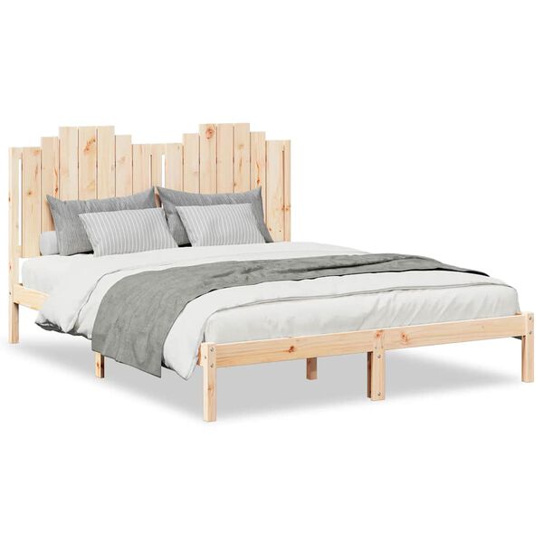 vidaXL Cama extra longa sem colch&atilde;o 140x210 cm madeira maci&ccedil;a