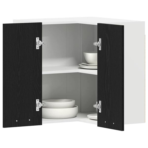 vidaXL Arm&aacute;rio suspenso Lyon Carvalho Preto 57 x 57 x 60 cm