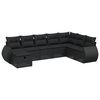 vidaXL 8 pcs conjunto sof&aacute;s de jardim com almofad&otilde;es vime PE preto