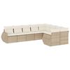 vidaXL 9 pcs conjunto de sof&aacute;s p/ jardim com almofad&otilde;es vime PE bege