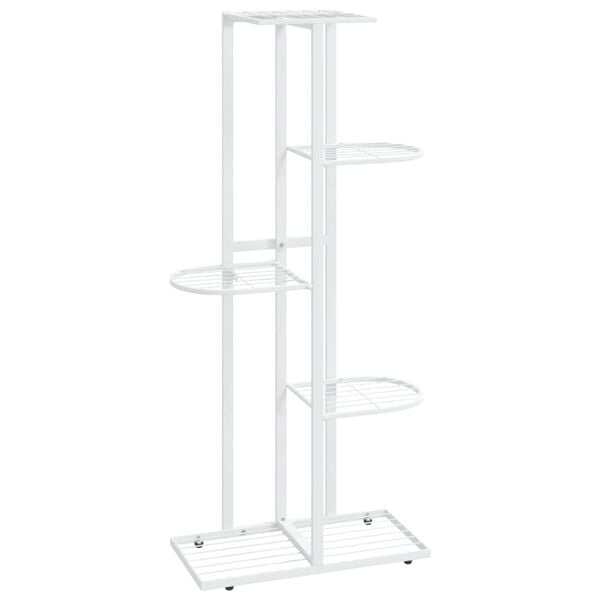 vidaXL Suporte de vasos c/ 5 prateleiras 43x22x98 cm metal branco