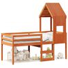 vidaXL Cama alta com telhado 90x190 cm pinho maci&ccedil;o castanho-mel