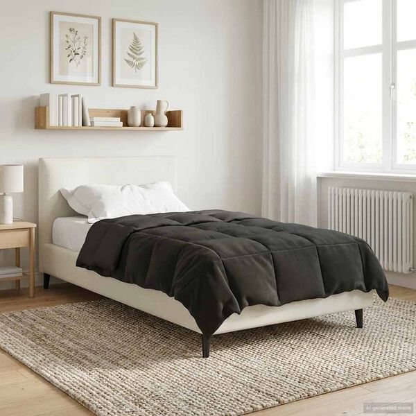 vidaXL Duvet de Ano Inteiro Antracite 155 x 220 cm Microfibra