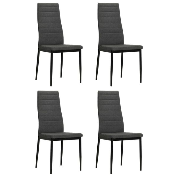 vidaXL Cadeiras de jantar 4 pcs tecido cinzento-escuro