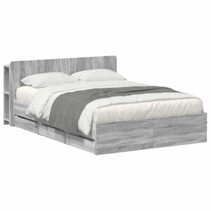vidaXL Estrutura de Cama com Armazenamento Sonoma cinzento