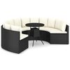 vidaXL 7 pcs conjunto sof&aacute;s de jardim c/ almofad&otilde;es vime PE preto