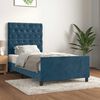 vidaXL Estrutura de cama sem colch&atilde;o 80x200 cm veludo azul-escuro