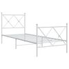 vidaXL Estrutura de cama com cabeceira e p&eacute;s 75x190 cm metal branco