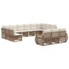 vidaXL Conjunto de Sof&aacute; de Jardim 13 unid. Bege e Branco Creme vime PE