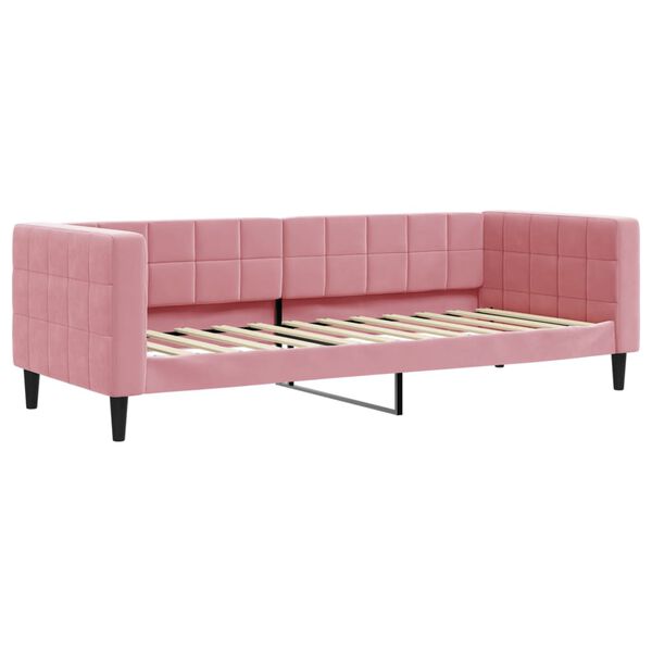 vidaXL Sofá-cama com colchão 80x200 cm veludo rosa