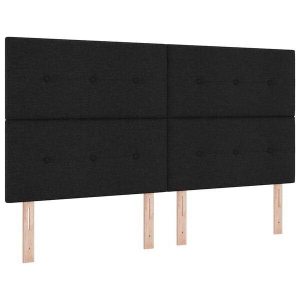 vidaXL Cama Box Spring LED com colch&atilde;o Preto 180 x 200 cm tecido