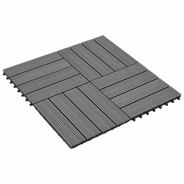 vidaXL Telha de Deck 11 pcs Cinzento 30 x 30 cm WPC
