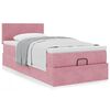 vidaXL Estrutura de cama otomana com colch&atilde;o 80x200 cm veludo rosa