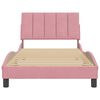 vidaXL Estrutura de cama sem colch&atilde;o Hanko 100x200 cm veludo rosa