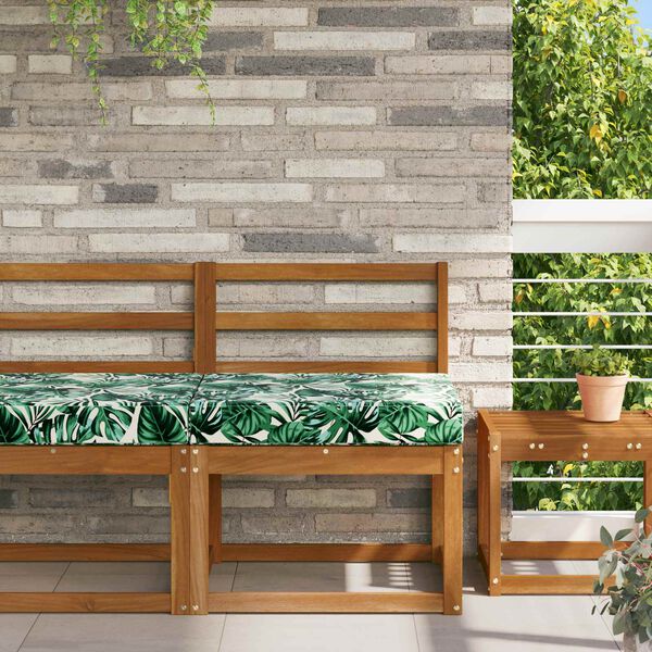 vidaXL Almofada para Sof&aacute; Externo Padr&atilde;o de Folhas 60 x 60 x 8 cm