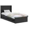 vidaXL Estrutura de Cama com Armazenamento e Cabeceira Preto