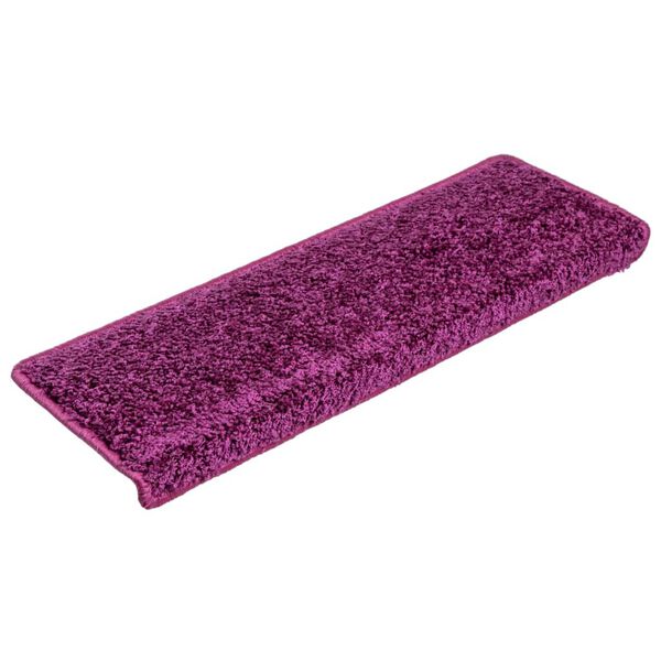 vidaXL Tapetes de escada 15 pe&ccedil;as 65x21x4 cm roxo com borda retangular