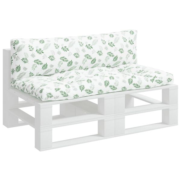 vidaXL Almofad&otilde;es p/ m&oacute;veis paletes 2 pcs tecido oxford padr&atilde;o folhas