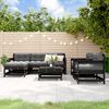 vidaXL 7 pcs conjunto lounge jardim c/ almofad&otilde;es madeira maci&ccedil;a preto