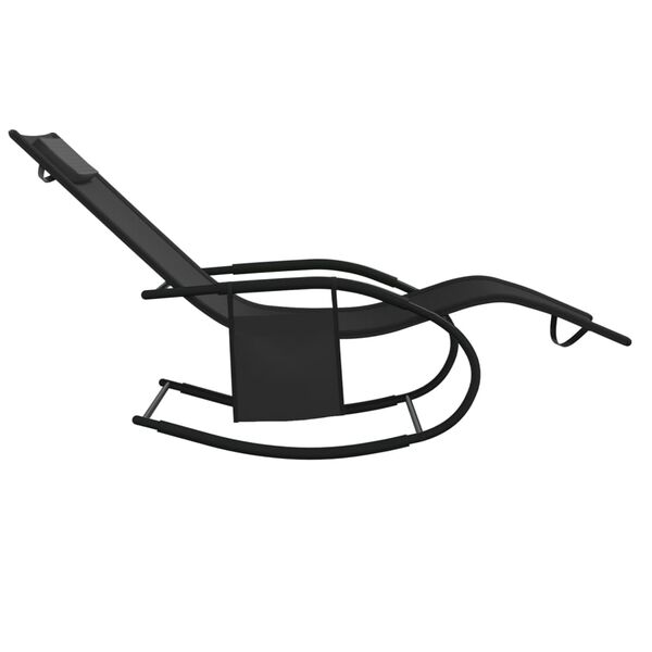 vidaXL Espreguiçadeira baloiço aço e textilene preto
