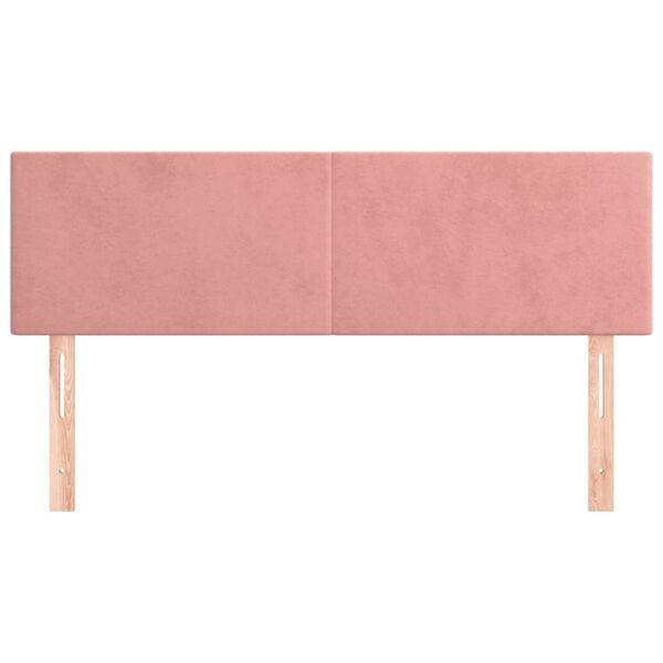 vidaXL Cabeceiras rosa 144x5x78/88 cm veludo