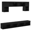 vidaXL Unidades de TV de Parede com LED 6 unid. Carvalho Preto