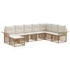 vidaXL Conjunto de Sof&aacute;s para Exterior 8 pcs Natural e Branco Creme