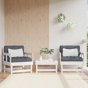 vidaXL Cadeiras de jardim 2 pcs madeira de pinho maci&ccedil;a branco