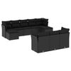 vidaXL 10 pcs conjunto sof&aacute;s de jardim c/ almofad&otilde;es vime PE preto