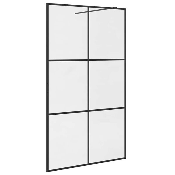 vidaXL Divis&oacute;ria de chuveiro c/ vidro transparente ESG 115x195cm preto