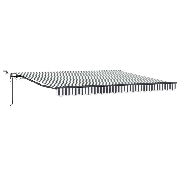 vidaXL Toldo retrátil automático com LEDs 400x300 cm antracite/branco
