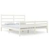 vidaXL Estrutura de cama king 150x200 cm pinho maci&ccedil;o branco