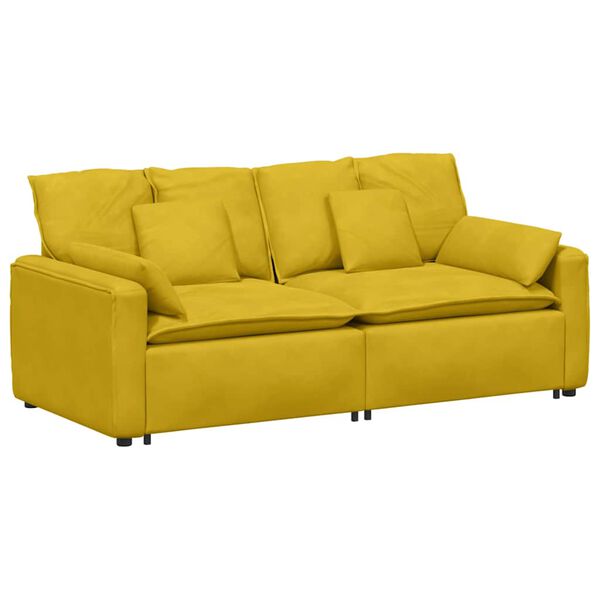 vidaXL Sof&aacute; modular com almofadas amarelo