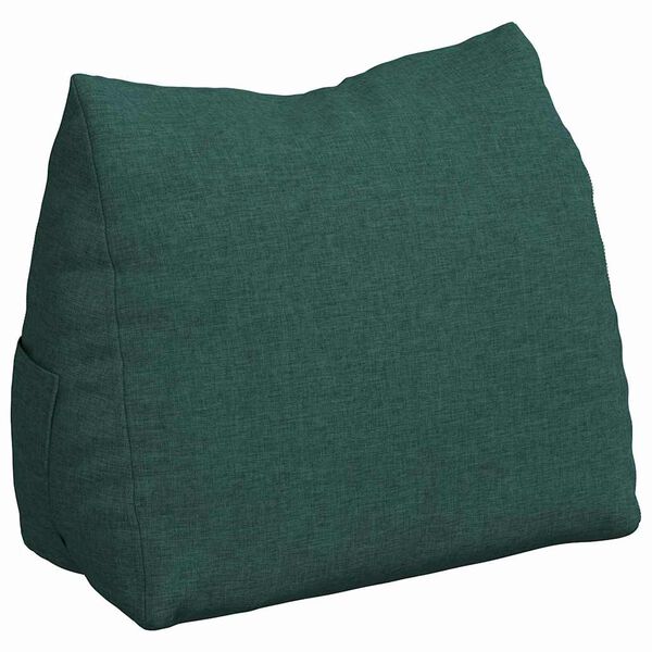 vidaXL Travesseiro para Costas Verde Escuro 45 x 20 x 35 cm tecido