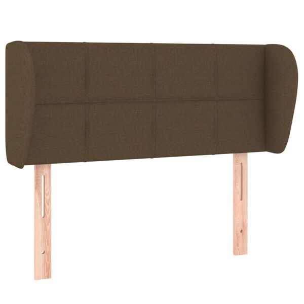 vidaXL Cabeceira de cama c/ abas tecido 93x23x78/88 cm castanho-escuro