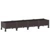 vidaXL Vaso de Jardim com Rodas Castanho 160 x 40 x 29 cm PP