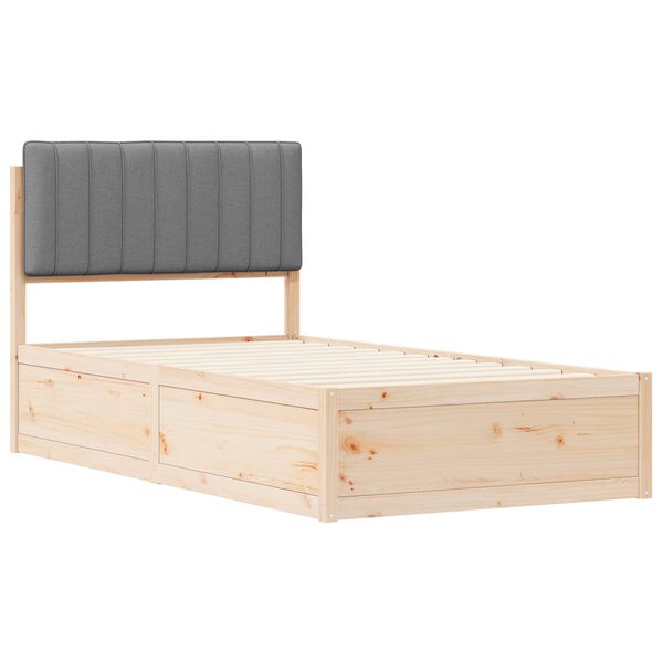 vidaXL Estrutura de Cama com Cabeceira Estofada Cinzento-claro