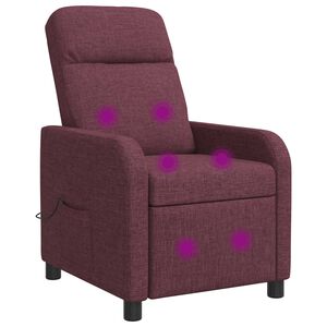 vidaXL Recliner de Massagem Roxo Tecido