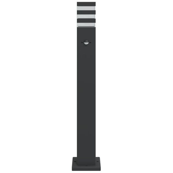 vidaXL Candeeiro ch&atilde;o p/ exterior c/ sensor 3 pcs 80 cm alum&iacute;nio preto