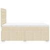 vidaXL Cama boxspring com colch&atilde;o 120x190 cm tecido cor creme