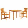vidaXL Conjunto de Jantar para Jardim 3 unid. Castanho