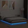 vidaXL Estrutura de cama c/ luzes LED derivados madeira cinza sonoma