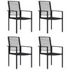 vidaXL Cadeiras de jardim 4 pcs vime de PVC preto