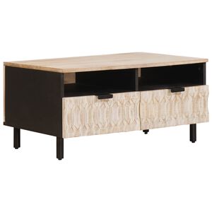 vidaXL Mesa de centro Branco 80 x 54 x 40 cm Madeira de manga maci&ccedil;a