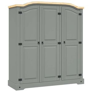 vidaXL Roupeiro Corona Range pinho mexicano com 3 portas cinzento